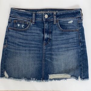 American Eagle Distressed Jean Skirt